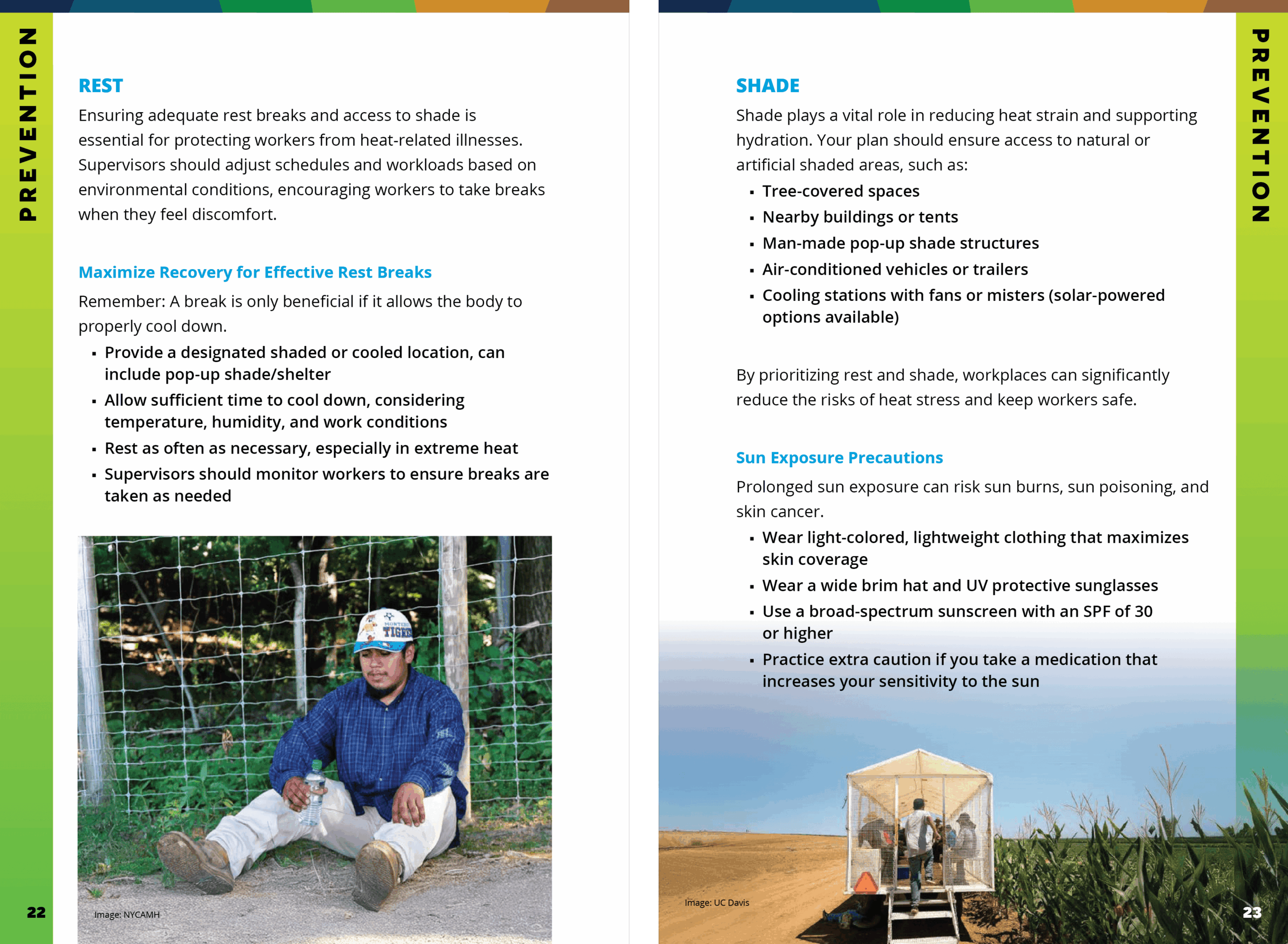 NYCAMH Heat Illness & Prevention Field Guide - rest & shade